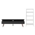 thumbnail image 1 of Madesa Mueble para TV hasta 65 Pulgadas y Escalera Librería Londres Negro/Blanco, 1 of 6