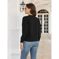 thumbnail image 2 of Women's Crew Neck Button Down Long Sleeve Cardigan for Women Classic Soft Ladies Cardigan Sweater Coat, 2 of 5