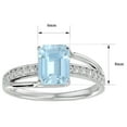 thumbnail image 5 of SuperJeweler 1 3/4 Carat Emerald Shape Aquamarine and Diamond Ring In Sterling Silver For Women, 5 of 5