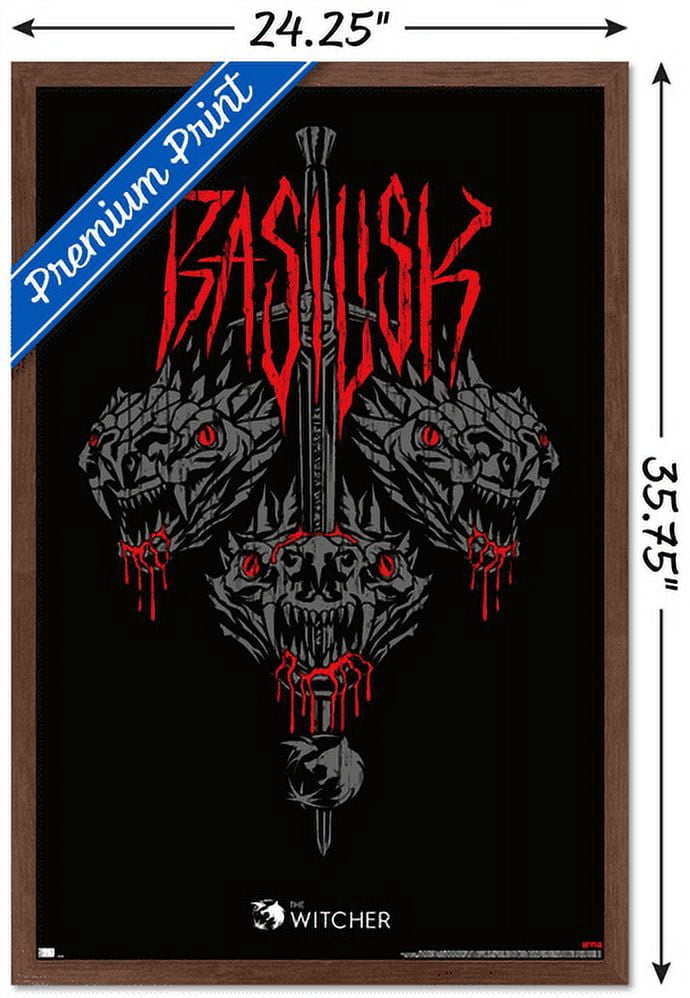 Netflix The Witcher Season 2 - Basilisk Wall Poster, 22.375" x 34", Framed