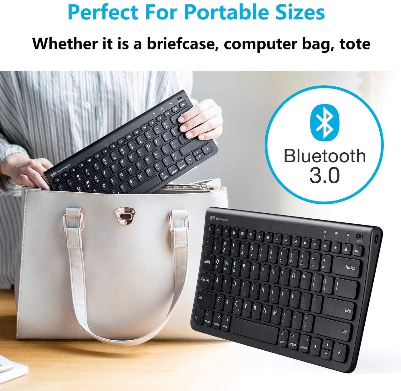 Foldable Bluetooth Keyboard, Rechargeable Wireless Ultra-thin Pocket Gray