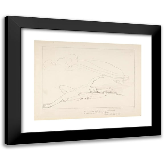 John Flaxman 14x11 Black Modern Framed Museum Art Print Titled - Achilles and the Shade of Patroclus (1793)
