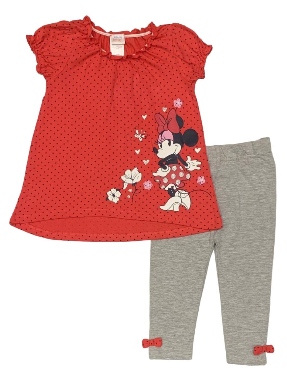 2PCS Minnie Mouse Baby Girl Polka Dot Clothes Outfit Top & Leggings Trousers 