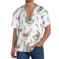 thumbnail image 3 of Vsdgher Funny Chicken Print Men's Wrinkle Free Untucked Cuban Shirt Business Casual Button Down Shirts Short Sleeve Shirt, 3 of 7