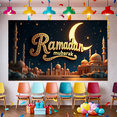 thumbnail image 5 of Ramadan Themed Black and Gold Banner with Mosque Moon Star Elements Ramadan Mubarak Backdrop Party Decorations Photography Props Background Ramadan Celebrations Gathering Events, 5 of 8
