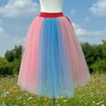 thumbnail image 5 of MAIHAN-Skirts for Women Long Colorful Mesh Layered Performance Skirt with Elastic High Waist for Party Gown Elegant Design(MC3), 5 of 5