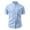 c01Blue, variant on Men's Casual Button Down Shirts Short Sleeve Band Collar Shirts Cotton Linen Mens Henley Shirt with Pocket Gray M