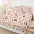thumbnail image 4 of Erosebridal Teens Brown Football Full Size Sheets 4-Piece,Kawaii Ribbon Bowknot Bed Sheets for Kids Boys Girls,Ultra Soft Home Decor, 4 of 5