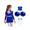 thumbnail image 3 of Sxiwei Girls Cheerleading Uniform Long Sleeve Leotard Dress Cheer Leader Outfits Performance Costume A Blue 10, 3 of 6