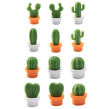 

12Pcs Multi-function Fridge Magnet Cactus Fridge Decor Lovely Refrigerator Magnet Home Supply