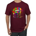 thumbnail image 1 of Wild Bobby, Colorful Painted Lip, Streetwear, Men Graphic Tee, Maroon, Large, 1 of 5