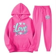 thumbnail image 2 of Feancey Womens Jogging Suits Sets Hooded Casual Heart Print Sweatshirts and Sweatpants Jogger Set Valentines Day Cute Sweatsuits for Women Hot Pink XXL, 2 of 6