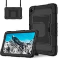 thumbnail image 2 of Funda para Samsung Galaxy Tab A9+, Silicona Anti-caída + Capa Protectora de PC con Soporte Grande Oculto, Correa para el Hombro, Funda Protectora Resistente a Golpes y Tres Pruebas para Tablet, Negro, 2 of 8