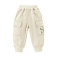 thumbnail image 2 of KYAIGUO Kids Toddler Spring Fall Sweatpants Active Pants for Boys,Baby Fleece Jogger Pants Cute Casual double layered plush Elastic Waist Spring Fall Trousers for 1-7Years, 2 of 6