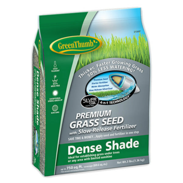 Green Thumb GREUN180 Northern Zones Premium Dense Shade Grass Seed, 3 Lb
