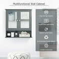 thumbnail image 4 of Bathroom Medicine Cabinet with Mirror, Wall Mounted Wooden Hanging Organizer with Doors and Shelves, Bathroom Wall Mirror Cabinet, 4 of 7