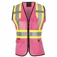 thumbnail image 1 of Chaleco de seguridad Pioneer para mujer con cinta reflectante de alta visibilidad rosa, 1 of 9