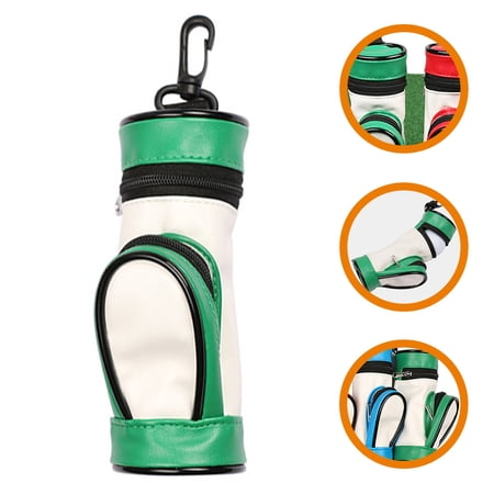 FESTFENDS 1Pack Pu Golfing Ball Storage Bag for Outdoor Golfs Pouch with Assorted Color 15x5.5cm