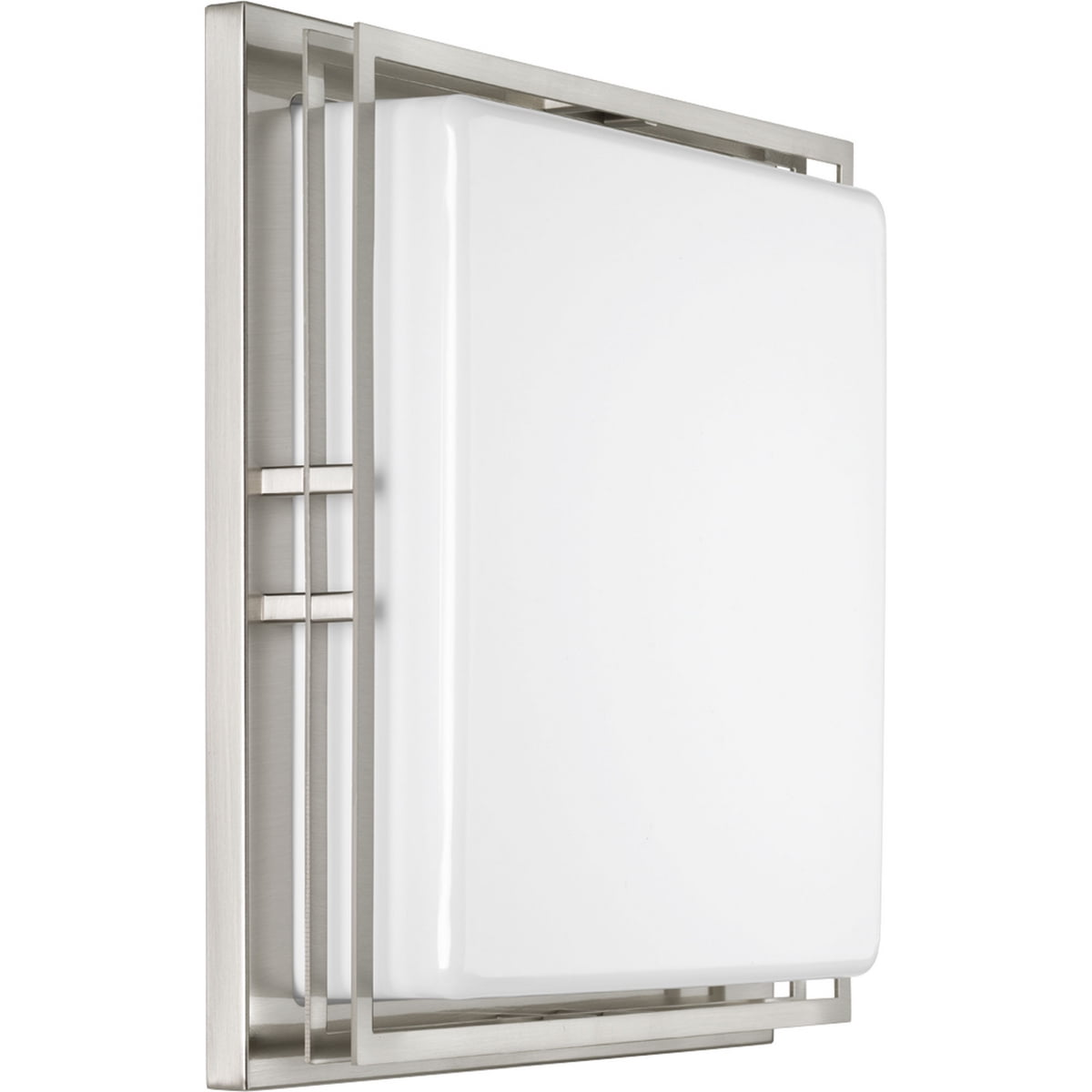 Progress Lighting Helm Collection 2-Light LED Flush Mount in Brushed Nickel with Acrylic Diffuser
