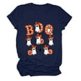 thumbnail image 4 of zaveiop Halloween Shirts for Women 2025 Boo Print Shirt Women Seven Ghost Pumpkin Spider Graphic Tee Spooky Season T-Shirt (Z-Navy, S), 4 of 5