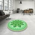 thumbnail image 4 of Ahgly Company Machine Washable Indoor Rectangle Transitional Jade Green Area Rugs, 4' x 6', 4 of 7