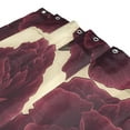 thumbnail image 3 of Bath Curtain & Non-Slip Bath Mat Set 12-Grommet Shower Curtain Memory Foam Bath Rug Dark Red Carnations, 3 of 8