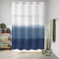thumbnail image 6 of No Hook Shower Curtain, Navy Blue Ombre Shower Curtains for Bathroom with See Through Top Window, Modern Abstract Art Texture Waterproof & Washable Bath Curtain 60"x72", 6 of 9