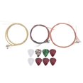 thumbnail image 1 of Lot de 3 cordes de guitare acoustique en acier de rechange, 8 médiators en celluloïd pour artistes zxs0002, 1 of 4