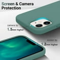 thumbnail image 4 of Shockproof Designed for iPhone 12 Mini Case, Liquid Silicone Phone Case with [Soft Anti-Scratch Microfiber Lining] Drop Protection for iPhone 12 Mini-5.4 inch Slim Thin Cover, Pine Green, 4 of 16