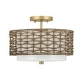 thumbnail image 2 of Hunter - Laila 2-light Luxe Gold, Large Flush Mount Light, Dimmable, Transitional Style, Drum Shaped, for Bedrooms, Dining, Living Rooms - 48211, 2 of 7