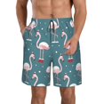 thumbnail image 2 of Uemuo Flamingo Pattern Men's Swim Trunks Hawaiian Beach Bathing Suit Swimsuits Beach Quick-Dry Shorts with Pockets-3X-Large, 2 of 9