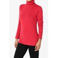 thumbnail image 3 of TheMogan Women's S~3X Essential Soft Jersey Ruched Turtle Neck Long Sleeve Slim Fit Top, 3 of 7