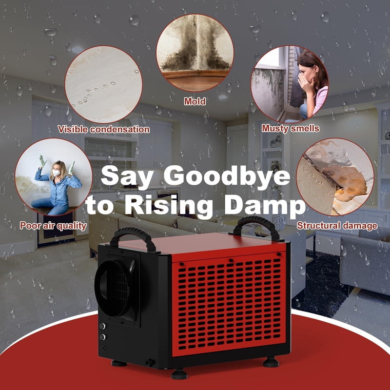 110 pt. 2,000 sq. ft. Bucketless Commercial Dehumidifier in Reds/Pinks with Auto Defrost