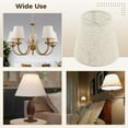 thumbnail image 2 of 6 Pcs Chandelier Lamp Shades 5 Inch, Mini Barrel Lampshades Clip On for Table Lamp Wall Lamp Replacement, Natural Linen Mini Lamp Shade, 3.5x5x5.5in (Top Height Bottom), 2 of 7