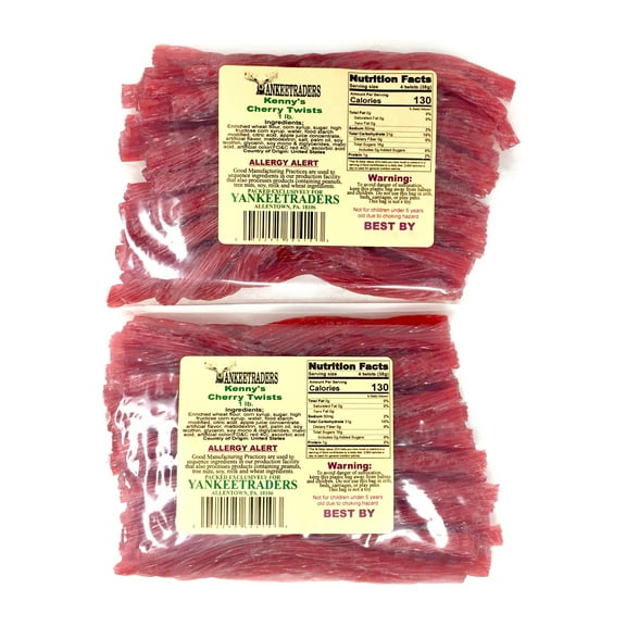 YANKEETRADERS Cherry Red Licorice Twists, Extra Long, 2 Lbs