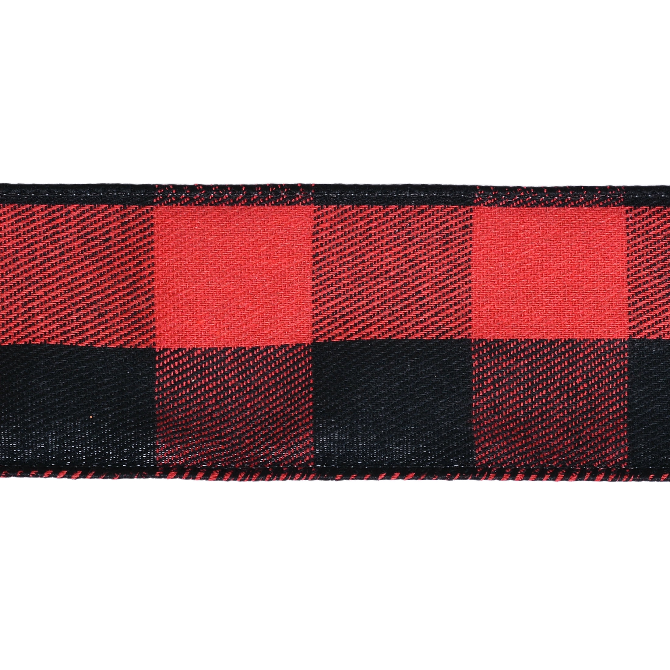 Gwen Studios 2 1/4" Black and Red Buffalo Check Ribbon, 3 Yards