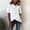 White, variant on Women's Asymmetrical Hem Button Up Shirt – Lapel Collar Short Sleeve, Relaxed Fit Solid Color Summer Casual Top Apricot，S