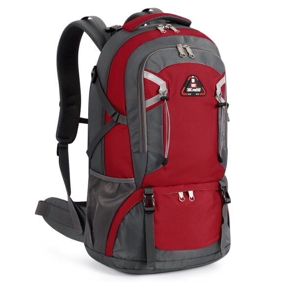 50L Hiking Backpack for Men Women, Outdoor Camping Backpacking Backpack, Lightweight Travel Bag, Red - 8013