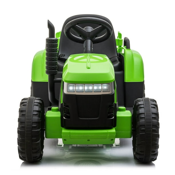 Veryke Electric Tractor, Kids Ride on Tractor with Trailer, Light Green