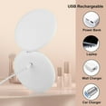 thumbnail image 5 of Magnifying Mirror with Light, Rechargeable Compact Mirror with 10X/1X Magnification, 2-Sided Brightness Adjustable Pocket Mirror with Light, Perfect for Travel Handbag White, 5 of 7