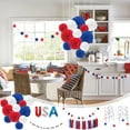 thumbnail image 1 of Patriotic Decorations Set 4th Of July Decor With Flag USA Foil Balloons Paper Fans Star Streamer Hanging Swirls Pom Poms For Memorial Day Veterans Day, 1 of 6