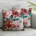 thumbnail image 3 of Leisuo Throw Pillow Cover Blue Flower Watercolor Rose Floral Colorful Maroon Allover Decorative Pillow Case Home Decor Square Pillowcase White, 3 of 5