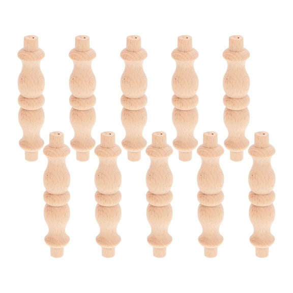 10 Pack Wooden Baluster Spindles 3.3 inch Unfinished Decorative Wood Craft Spindles for DIY Craft Furniture Woodworking Decoration