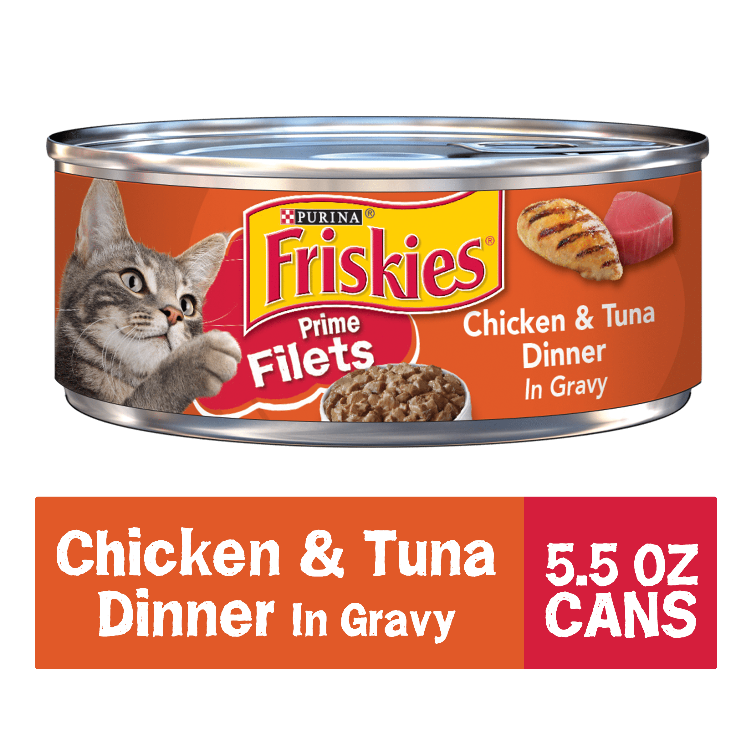 Purina Friskies Gravy Wet Cat Food, Prime Filets Chicken & Tuna Dinner