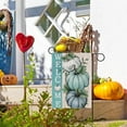 thumbnail image 5 of Welcome Fall Teal Blue White Pumpkins Decorative Garden Flag, Autumn Farmhouse Seasonal Yard Outside Decorations, Thanksgiving Burlap Outdoor Small Home Decor Double Sided 12.5x18, 5 of 6