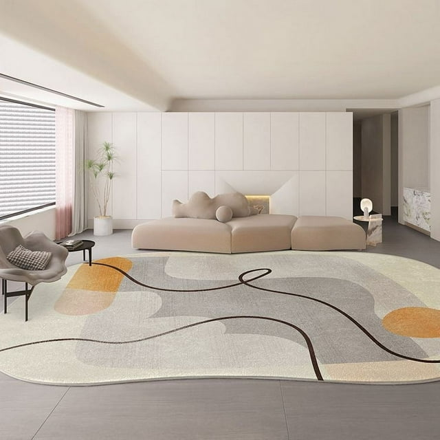 Xiao Hua Alfombra de baño, antideslizante, de felpa, peluda, lavable a máquina, color albaricoque, 61 x 40 cm