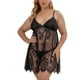 thumbnail image 1 of Gibobby Ropa sexy de mujer para sexo Ropa De Dormir Ropa De Dormir Mujer Cuello En V Bordado Encaje Lencería Lenceria China Gifts Lenceria Sexy Mujer(Negro, XXG), 1 of 5
