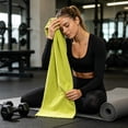 thumbnail image 6 of Absorbent Quick Dry Microfiber Sports Sweat Towel 16x31 Inch, Wavy Edge Textured Portable Fitness Workout Towel with Storage Carry Pouch for Gym Running Tennis Yoga Outdoor Exercise, Multi Colors, 6 of 7
