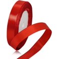 thumbnail image 1 of LAICAIW Solid Color Red Satin Ribbon, 5/8 Inches x 25 Yards Fabric Satin Ribbon for Gift Wrapping, Crafts, Hair Bows Making, Wreath, Wedding Party Decoration and Other Sewing Projects, 1 of 7