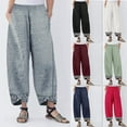 thumbnail image 2 of Utoimkio Women's Wide Leg Linen Pants Summer Casual Loose High Waisted Lounge Pants for Women with Pockets, 2 of 4